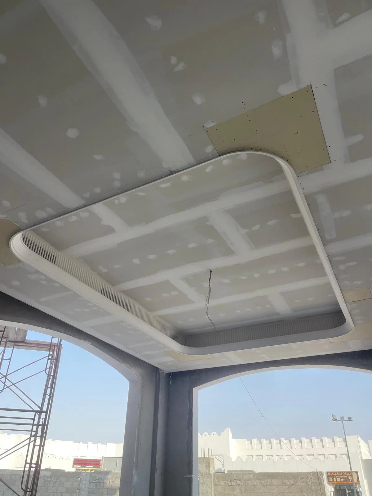 Alwakra Villa interior design project - Gypsum Board Works, Marble Works, Painting Works, Porcelain Installation